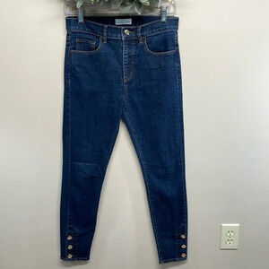 Loft made and loved High Waist Skinny Denim Jeans Ankle Buttons 26/2